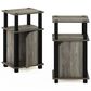 HOMLUX 3-Tier End Table with Door in French Oak Grey and Black (Set of 2), , large