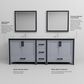 Lexora Home Ziva 84" Double Bathroom Vanity in Dark Grey with 2 cm White Cultured Marble Top and Rectangular Sinks, , large