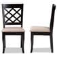Baxton Studio Verner Side Chair with Sand Cushion in Dark Brown (Set of 2), , large