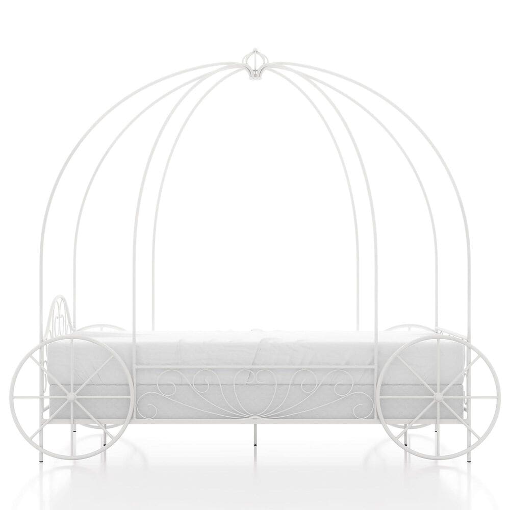 Furniture of America Carriage Twin Canopy Bed in White, , large