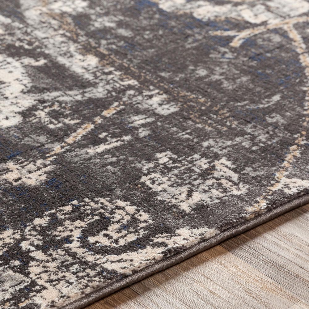 Surya Indigo IGO-2317 2&#39; x 2&#39;9&quot; Black, Gray and Beige Scatter Rug, , large