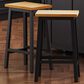 HOMLUX 25.6" Counter Stool in Light Brown and Black (Set of 2), , large