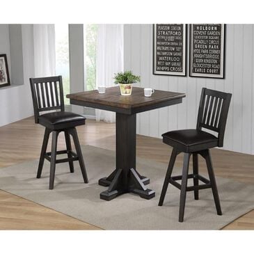 Radius Ashford 3-Piece Bar Height Pub Table Set in Black and Rustic Walnut, , large