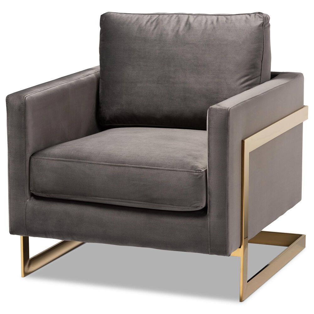 Baxton Studio Matteo Arm Chair in Grey, , large