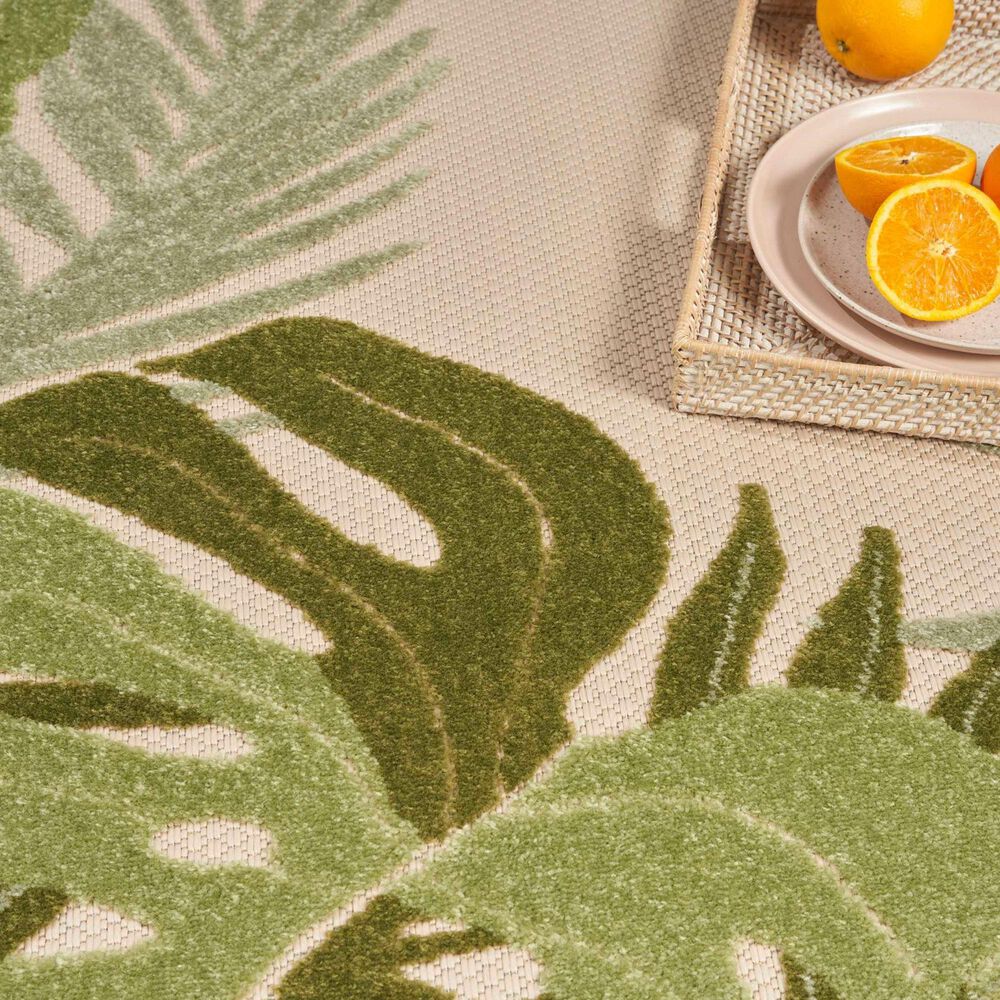 Nourison Aloha ALH40 10&#39; x 14&#39; Ivory and Green Indoor/Outdoor Area Rug, , large