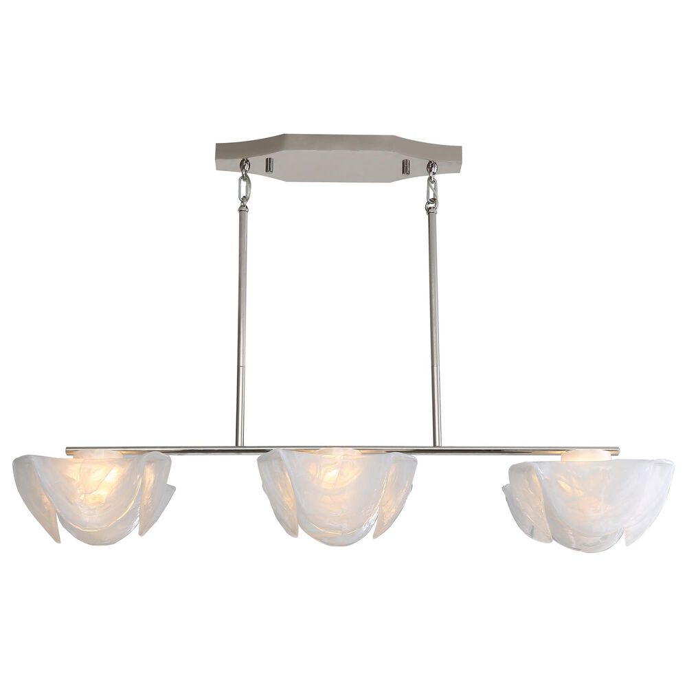 Golden Lighting Glacier 3-Light Linear Pendant in Polished Nickel, , large