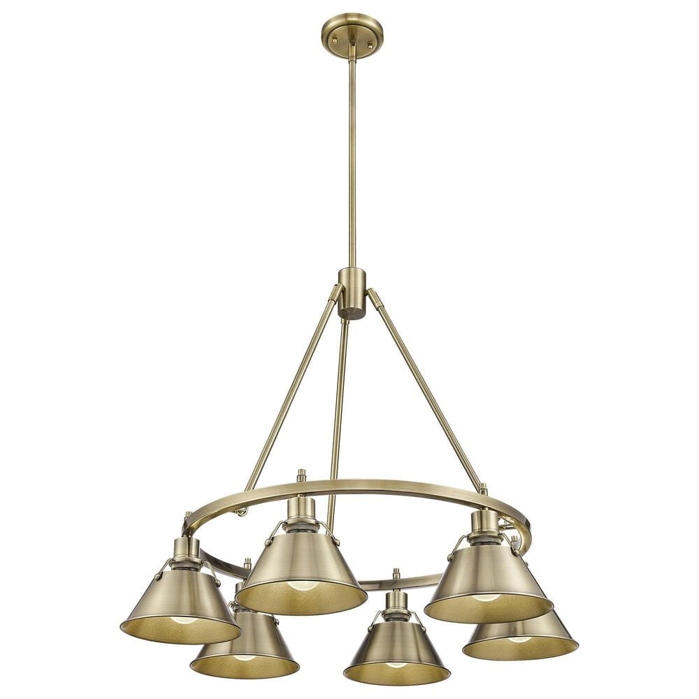 Golden Lighting Orwell 6-Light Chandelier in Aged Brass, , large