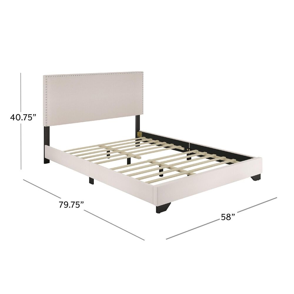 The Monday Company Full Upholstered Bed in Cream, , large