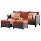 HOMLUX 3-Piece 77" Patio Sofa and Ottoman Set in Orange, , large