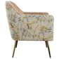 Golden Wave Furniture Ophelia Leaf Print Accent Chair in Saddle, , large
