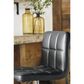 Ashley Adjustable Height Swivel Bar Stool with Black Cushion in Chrome, , large