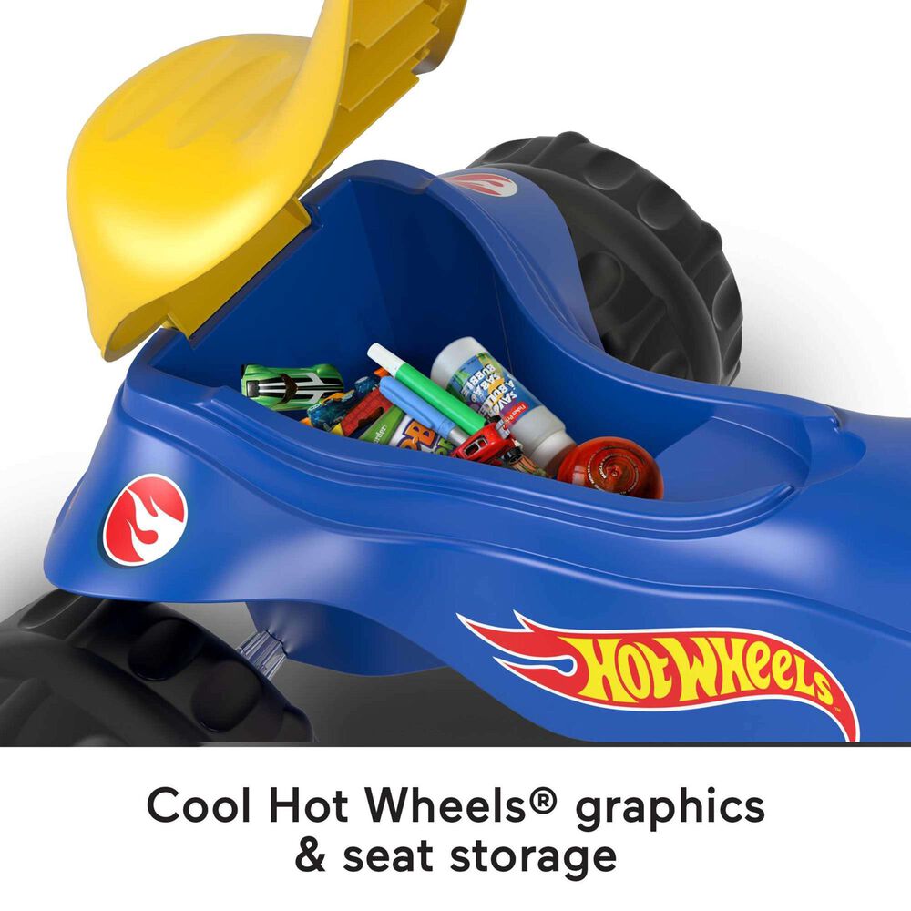 Fisher Price Hot Wheels Tough Trike Toddler Tricycle with Handlebar Grips, , large