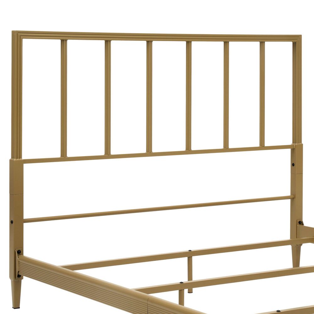 Furniture of America Blair Queen Slat Bed in Gold, , large