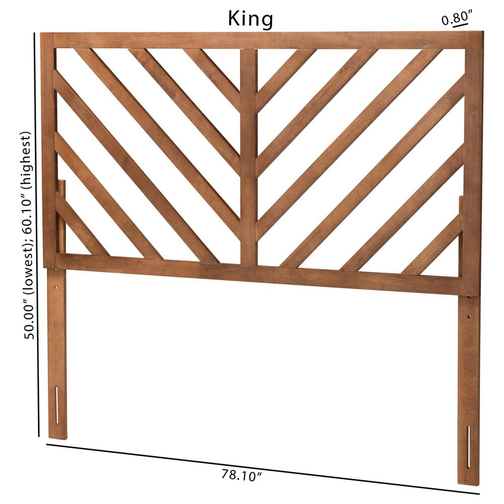 Baxton Studio Belisma King Slat Headboard in Ash Walnut, , large