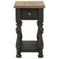 Riverside Furniture Barrington 1-Drawer Side Table in Antique Oak and Matte Black, , large