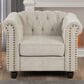 Morden Fort Chesterfield Accent Chair in Beige, , large