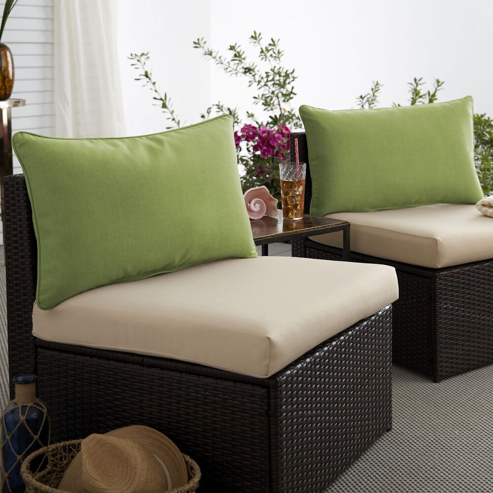 Sorra Home Sunbrella 16" x 26" Pillow in Spectrum Cilantro (Set of 2), , large