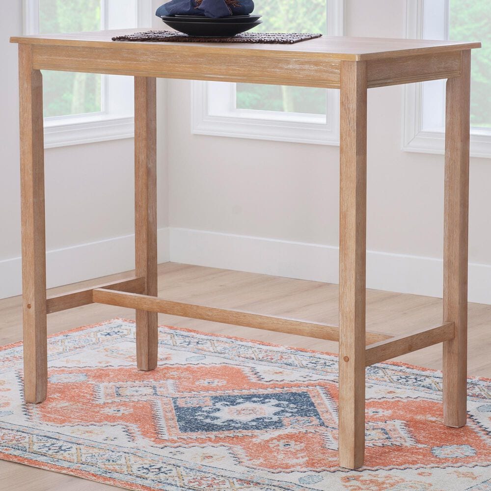 Linon Home Decor Claridge Bar Height Pub Table in Distressed Natural - Table Only, , large