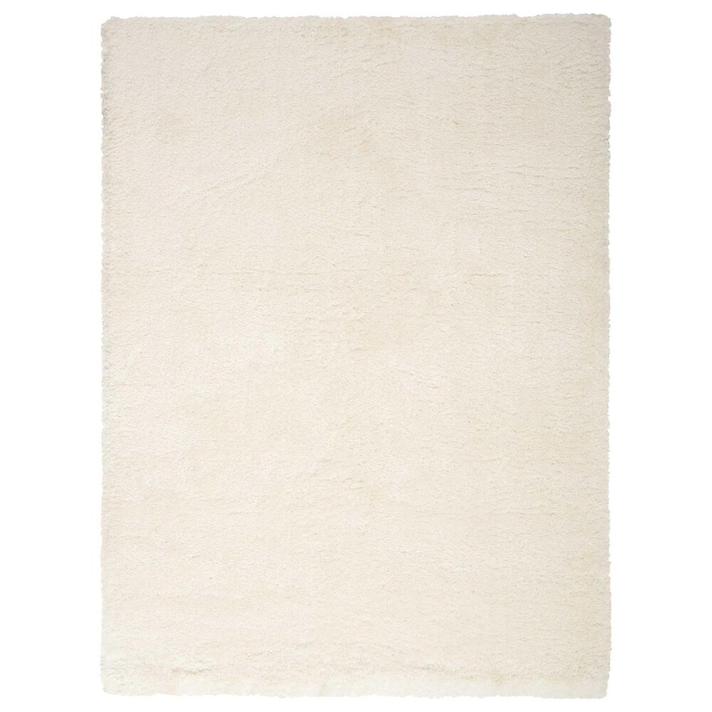 Nourison Dreamy Shag Solid 9" x 12" Ivory Area Rug, , large