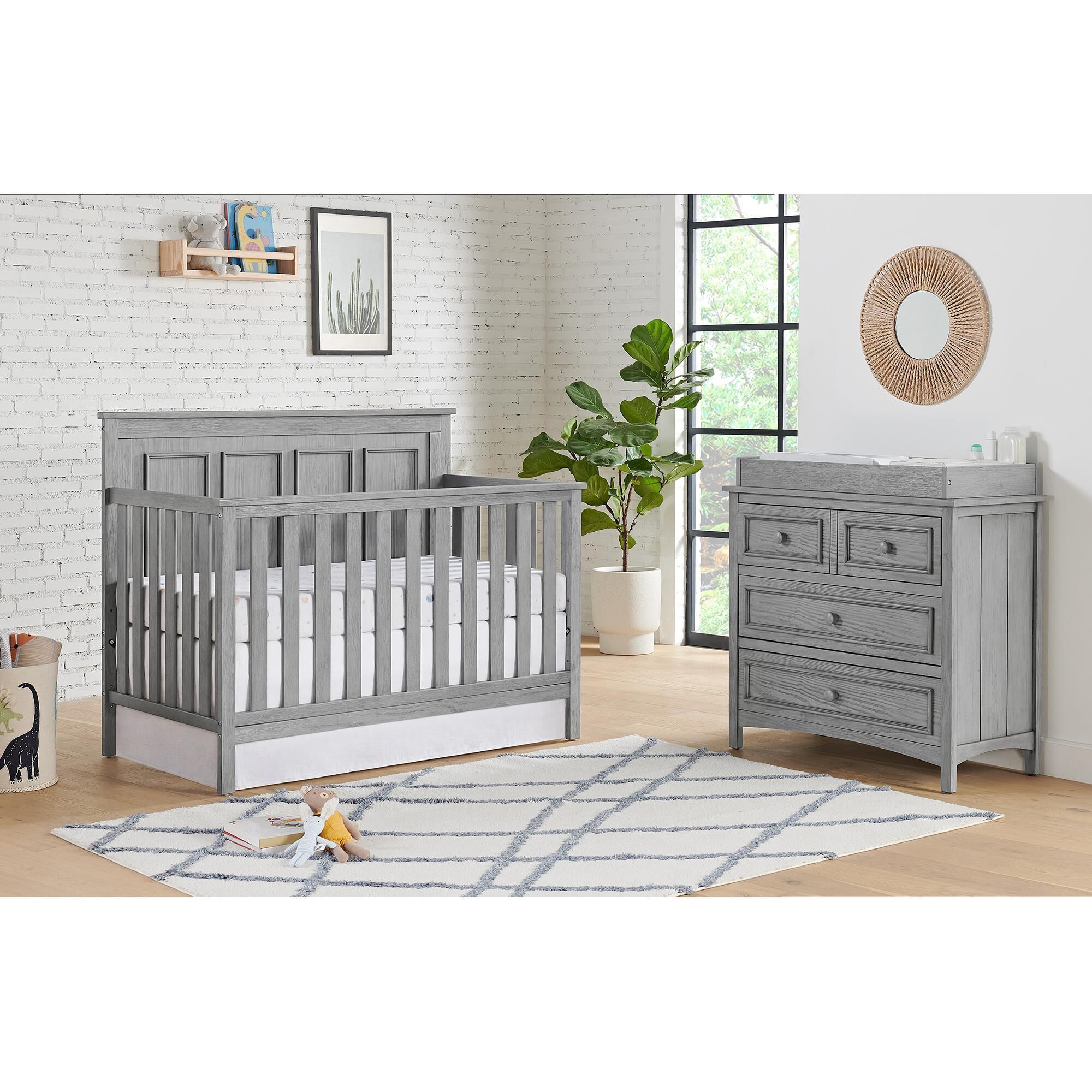 Rustic gray discount baby crib