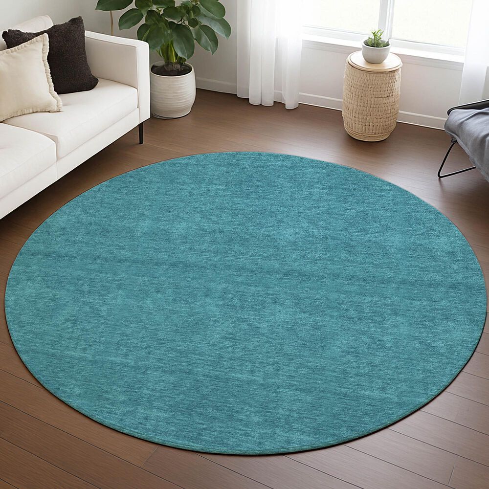 Dalyn Rug Company Soft Essentials Turquoise 8' Round Area Rug, , large