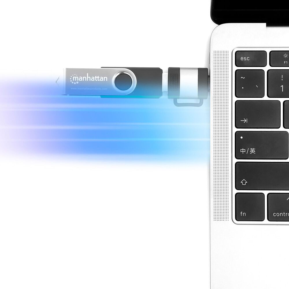 Manhattan 2-Piece USB C to USB A and USB A to USB C Adapters in Black and Space Gray, , large