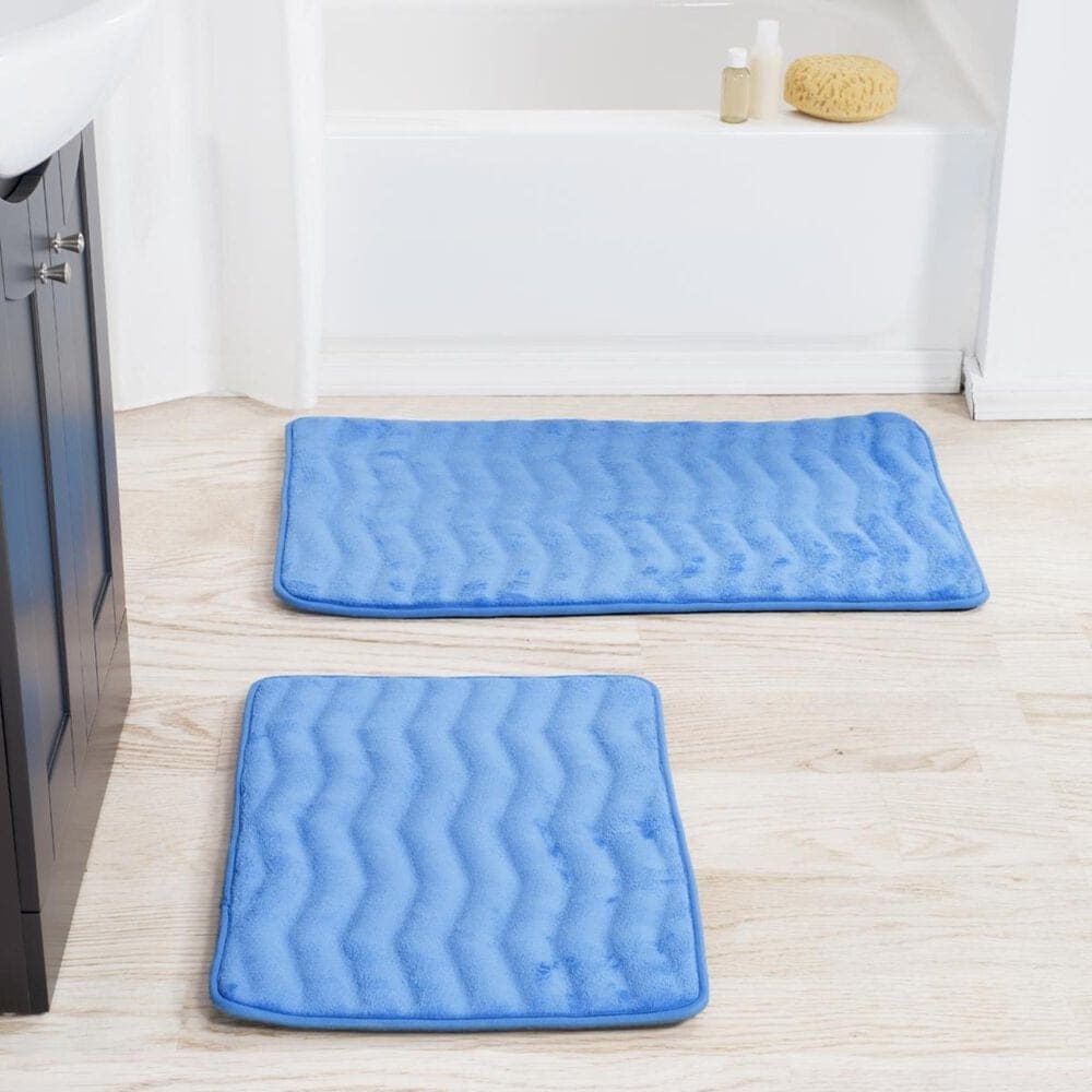 Timberlake Lavish Home 2 Piece Memory Foam Bath Mat Set, , large