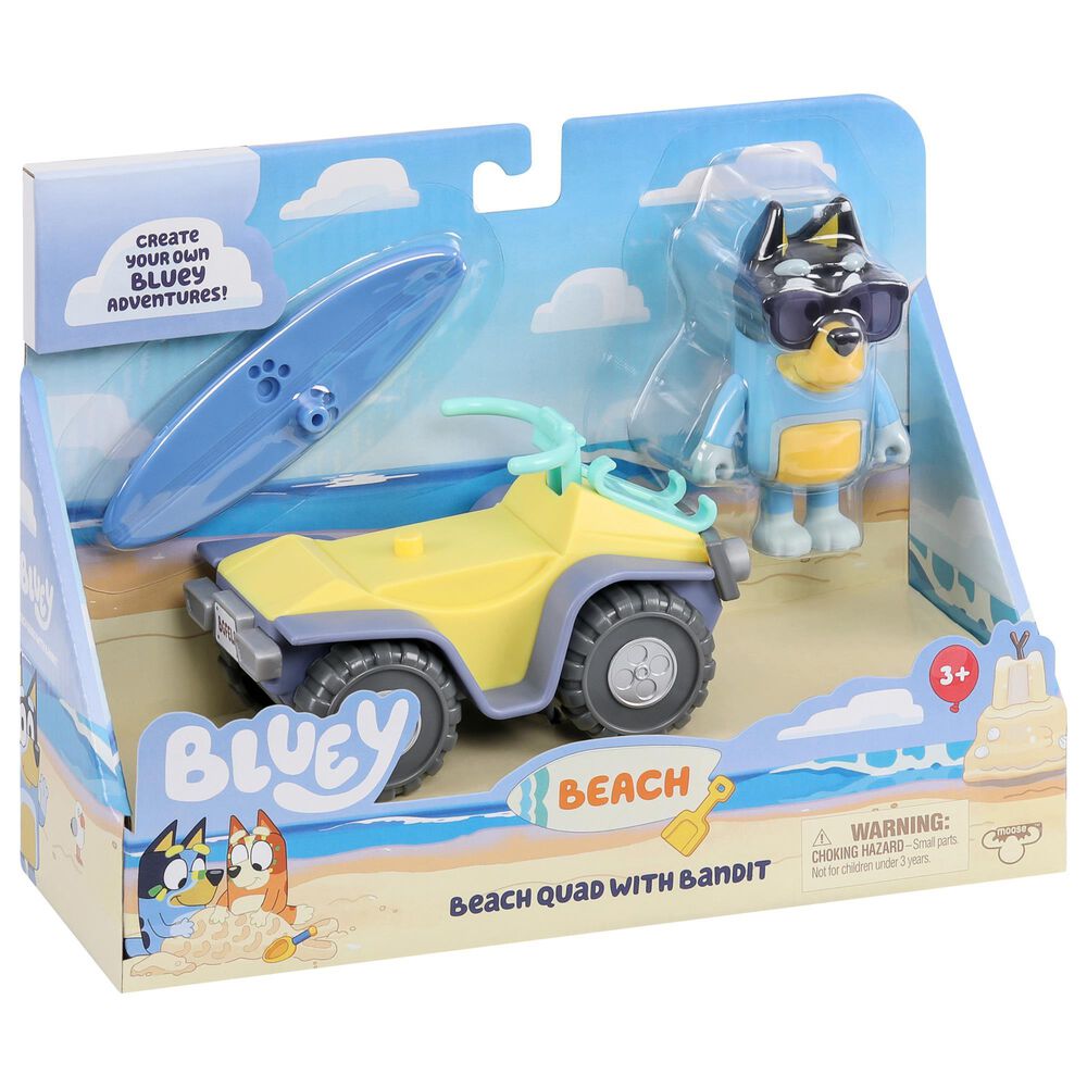 Bluey Beach Quad with Bandit Action Figures, , large