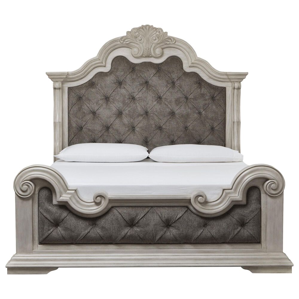 Millenium Bruchandi 4-Piece King Panel Bedroom Set in Antique White, , large