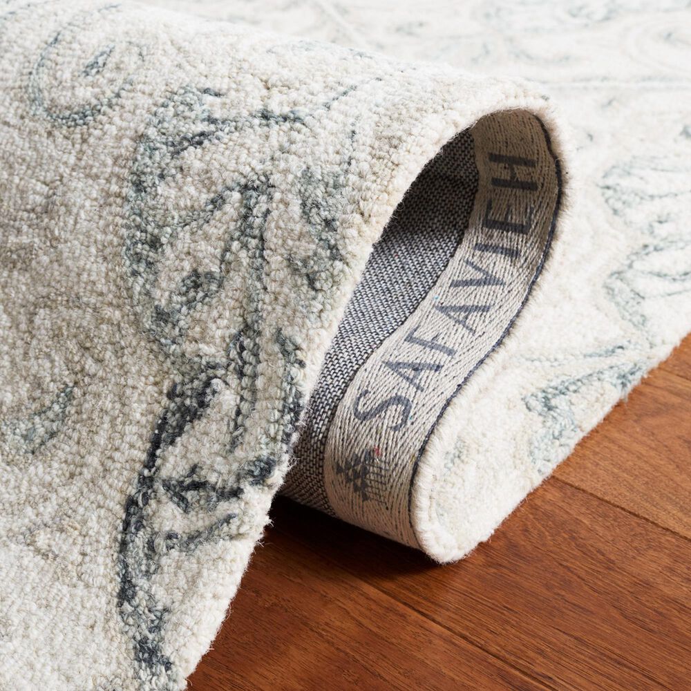 Safavieh Micro-Loop Damask 2&#39;3&quot; x 11&#39; Ivory and Grey Runner, , large