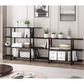 HOMLUX Turn-N-Tube 3-Tier Wide Display Shelf in Espresso and Black, , large