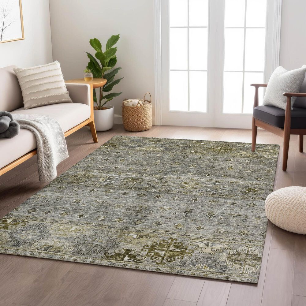 Dalyn Rug Company Karaj KJ5 5&#39; x 7&#39;6&quot; Pewter Indoor/Outdoor Area Rug, , large
