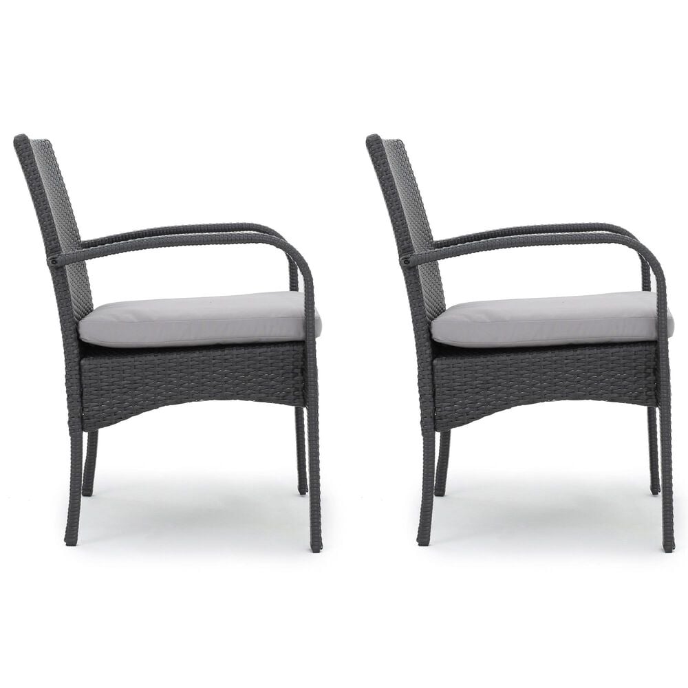 Hearth and Haven Cordoba Outdoor Dining Chair with Cushions in Grey &#40;Set of 2&#41;, , large