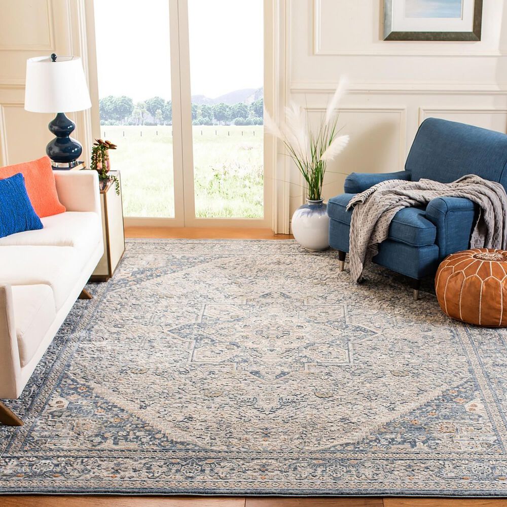 Safavieh Martha Stewart Cosmopolitan Grove 5&#39;3&quot; x 7&#39;6&quot; Cream and Blue Area Rug, , large