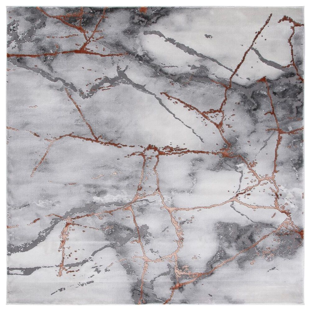 Safavieh Craft CFT877P 6"7" Square Grey and Orange Area Rug, , large