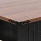 HOMLUX 53" Kitchen Island with Two Tempered Glass Cabinet Door in Black, , large