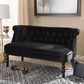 Baxton Studio Flax Stationary Loveseat in Black Velvet, , large