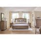 Riva Ridge Oxford King Sleigh Bed in Tan with USB Ports, , large