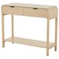 Maple and Jade 2-Drawer Console Table with Black Handles in Beige, , large