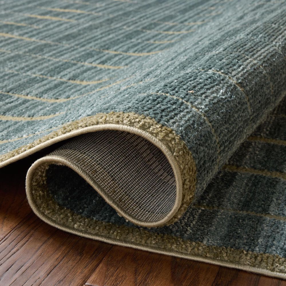 Chris Loves Julia x Loloi Calvin Ocean and Olive 7'10" Round Area Rug, , large