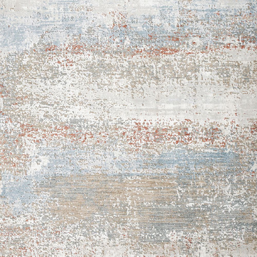 Surya Brunswick 5'3" Round Blue, Taupe, Cream, Tan, Seafoam and Gray Area Rug, , large