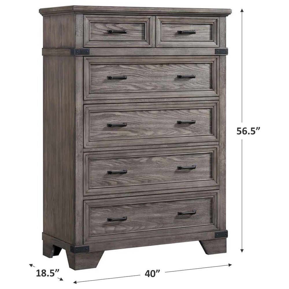 Hawthorne Furniture Forge 6 Drawer Standard Chest in Pewter, , large