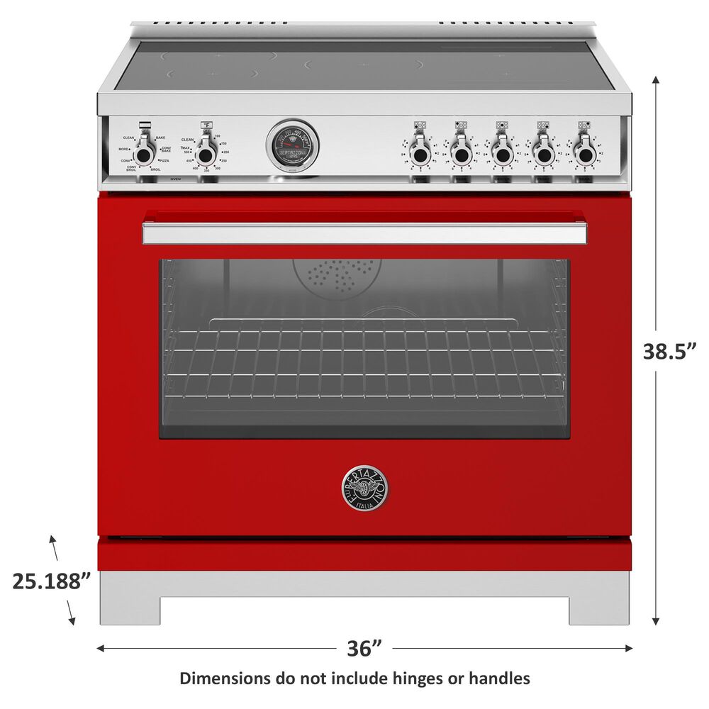 Bertazzoni Professional 5.7 Cu.Ft. Induction Range with Convection and Self-Cleaning in Rosso, , large