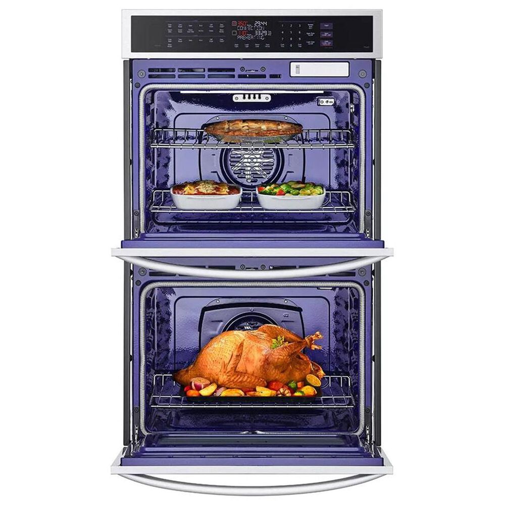 LG 2-Piece Kitchen Package with Print Proof Stainless Steel 9.4 Cu. Ft. Smart Double Wall Oven and Black 30" Induction Cooktop, , large
