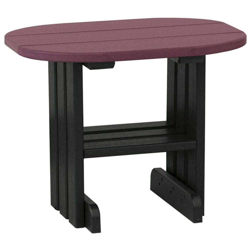 Amish Orchard Oval Outdoor End Table in Cherrywood and Black, , large