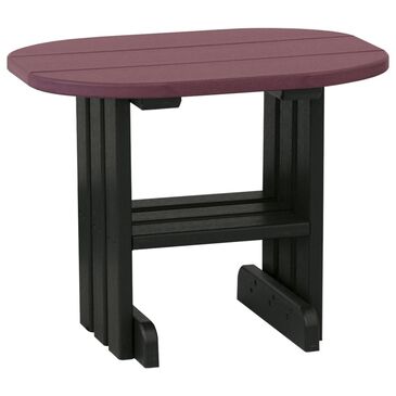 Amish Orchard Oval Outdoor End Table in Cherrywood and Black, , large