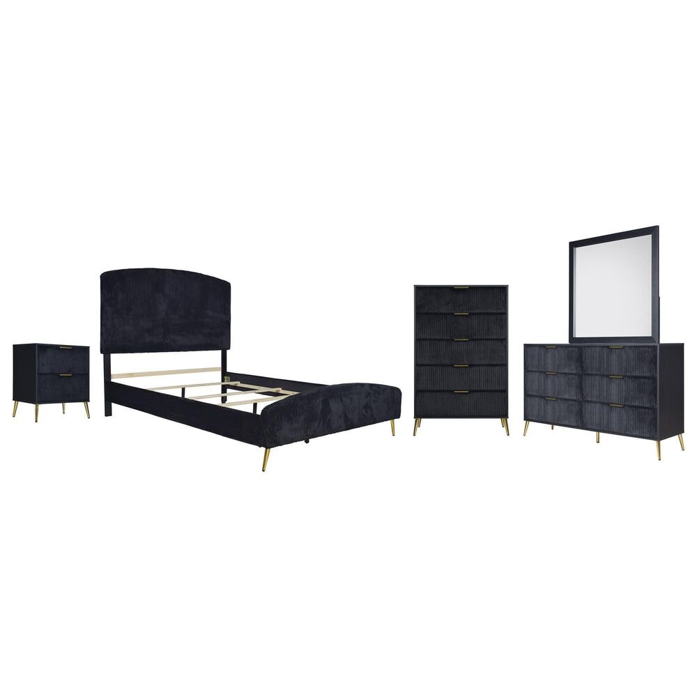 New Heritage Design Kailani 5-Piece Queen Bedroom Set in Black, , large