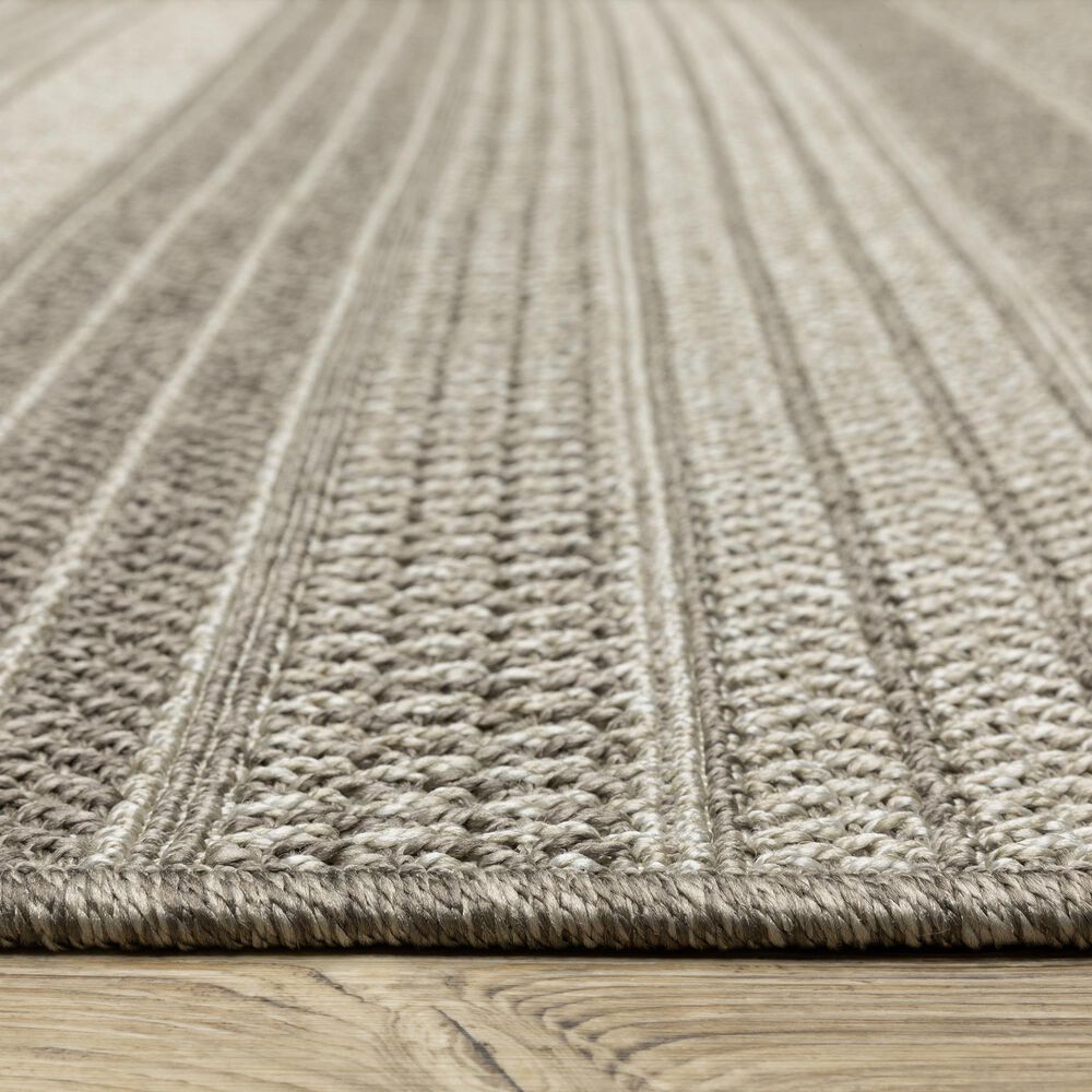 Oriental Weavers Caicos CA06A 1&#39;10&quot; x 7&#39;6&quot; Grey Runner, , large