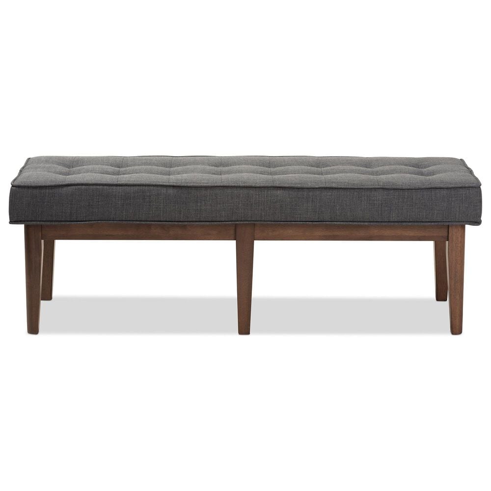 Baxton Studio Lucca Bench in Dark Grey, , large