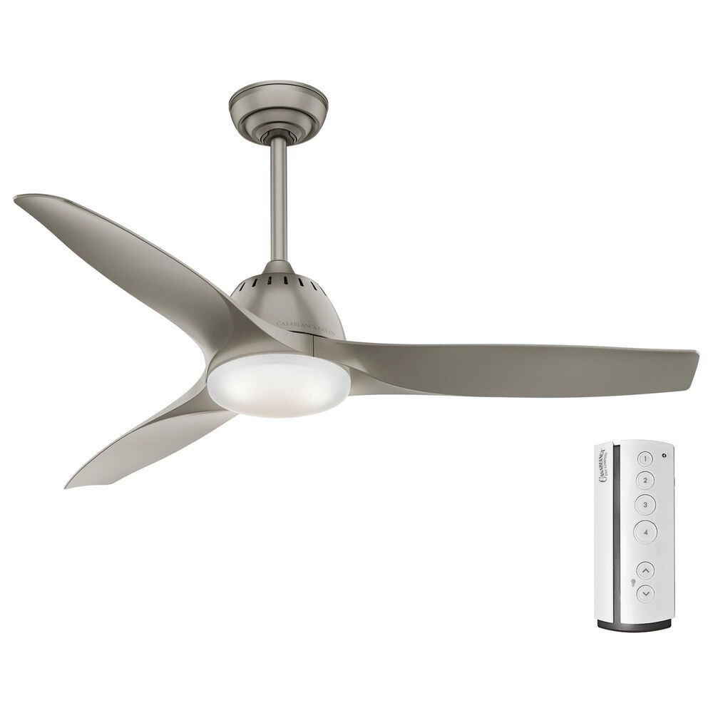 Hunter Wisp 52" Ceiling Fan with LED Light in Painted Pewter, , large